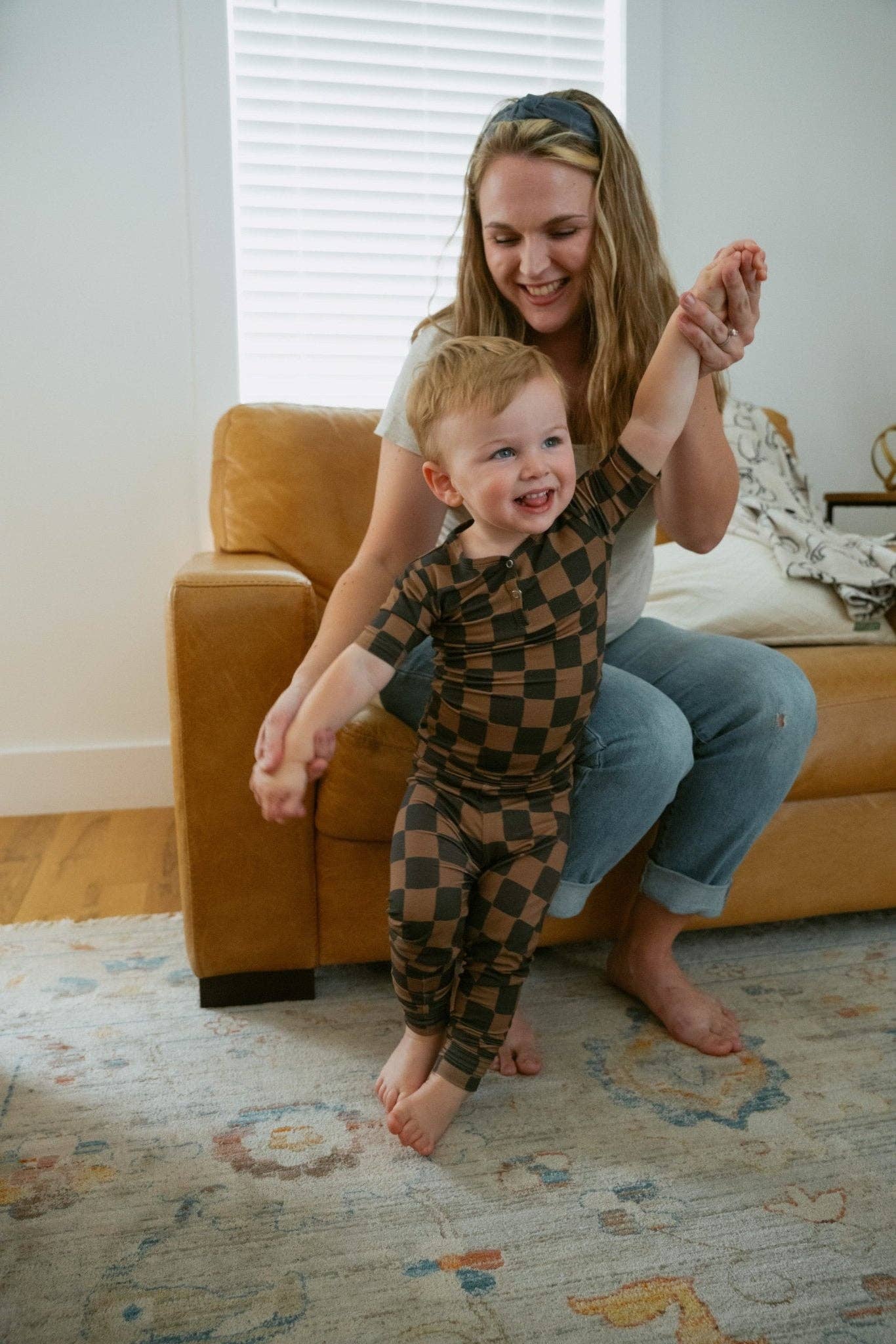 Ink & Earth Checkerboard 2pc Pajama Set
