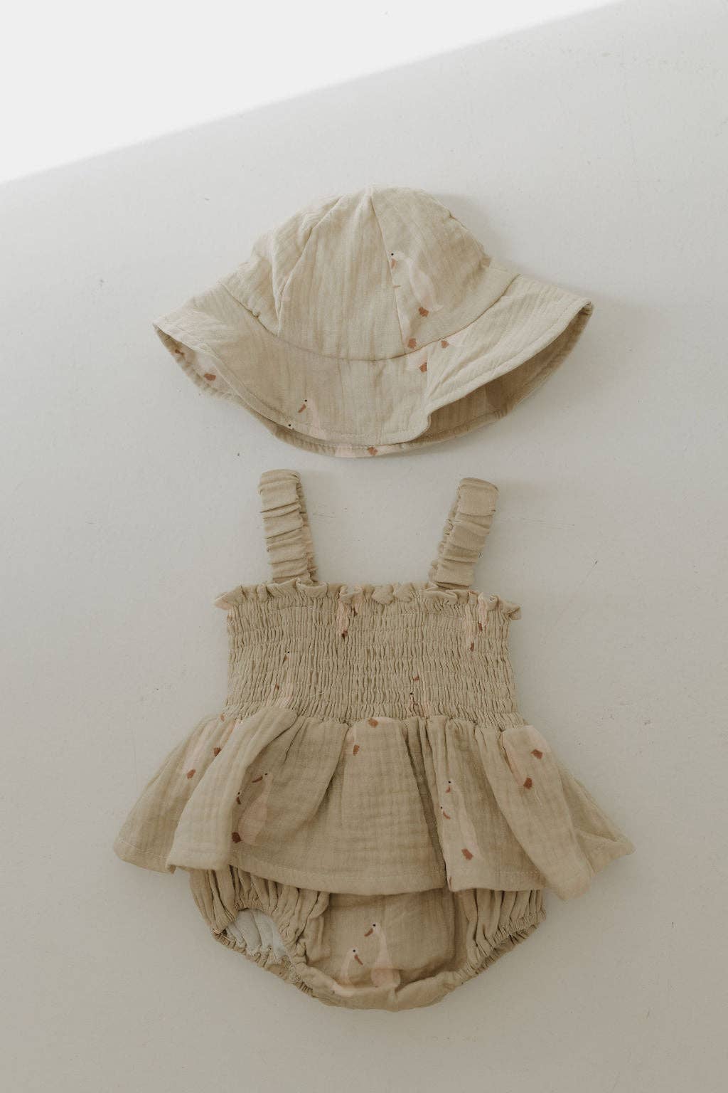 Sleeveless Muslin Romper & Hat | Silly Goose