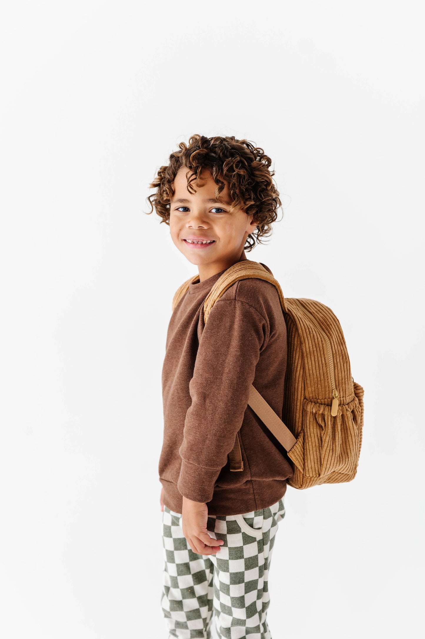 The Play Date Mini Backpack- Camel Corduroy