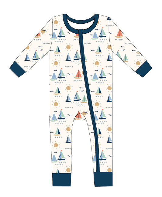 Baby Bamboo Pajamas - Bamboo Sleeper  - Kai Sailboat