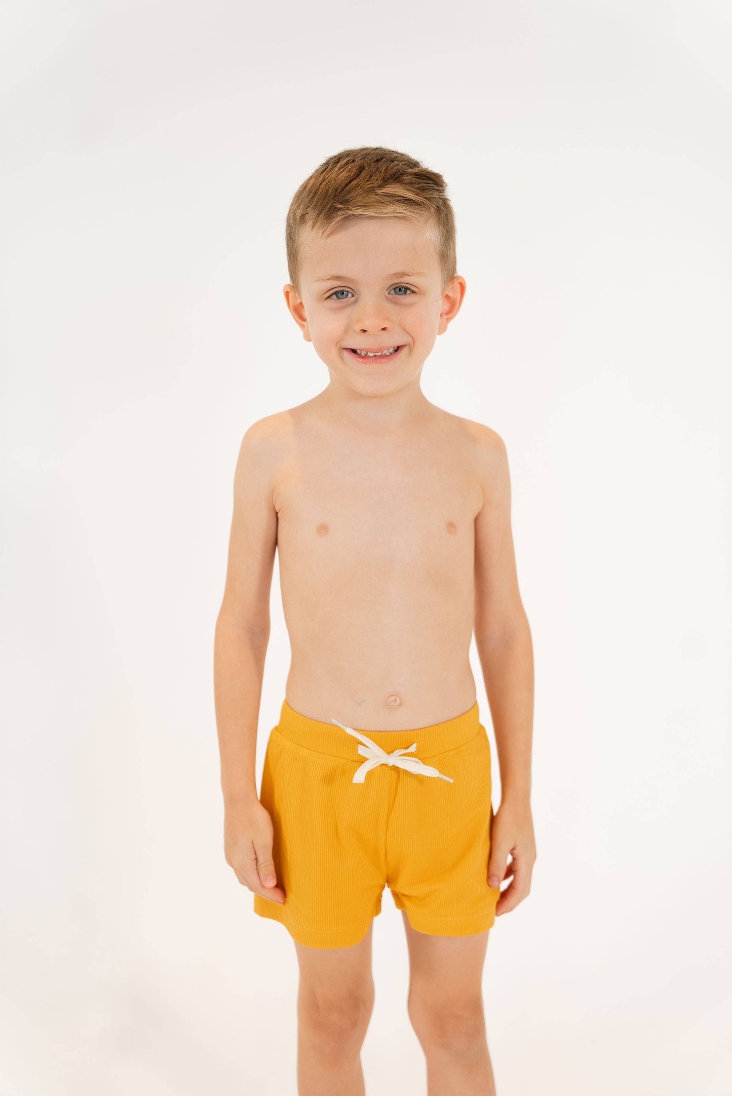 Boy's Euro Short | Yellow Ribbed