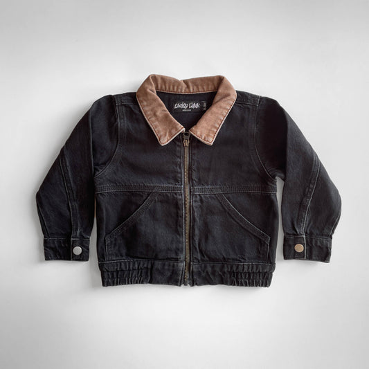 Toddler Black Vintage -Wash Denim Jacket