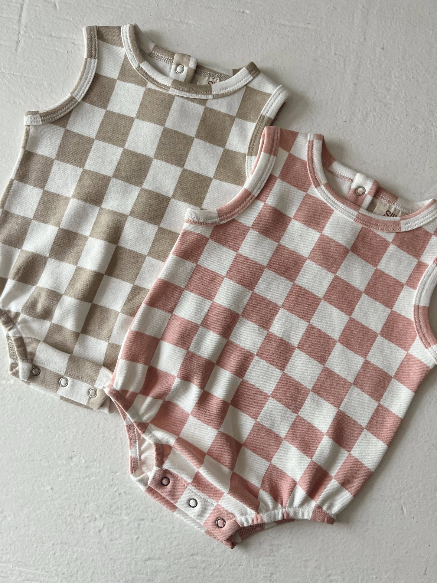 Tiramisu Checkerboard / Organic Dune Bubble (Baby - Kids)