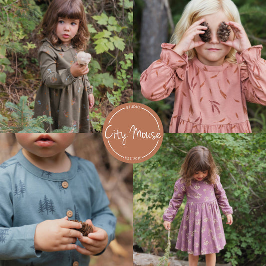 Tiered Henley Dress- Twilight Forest