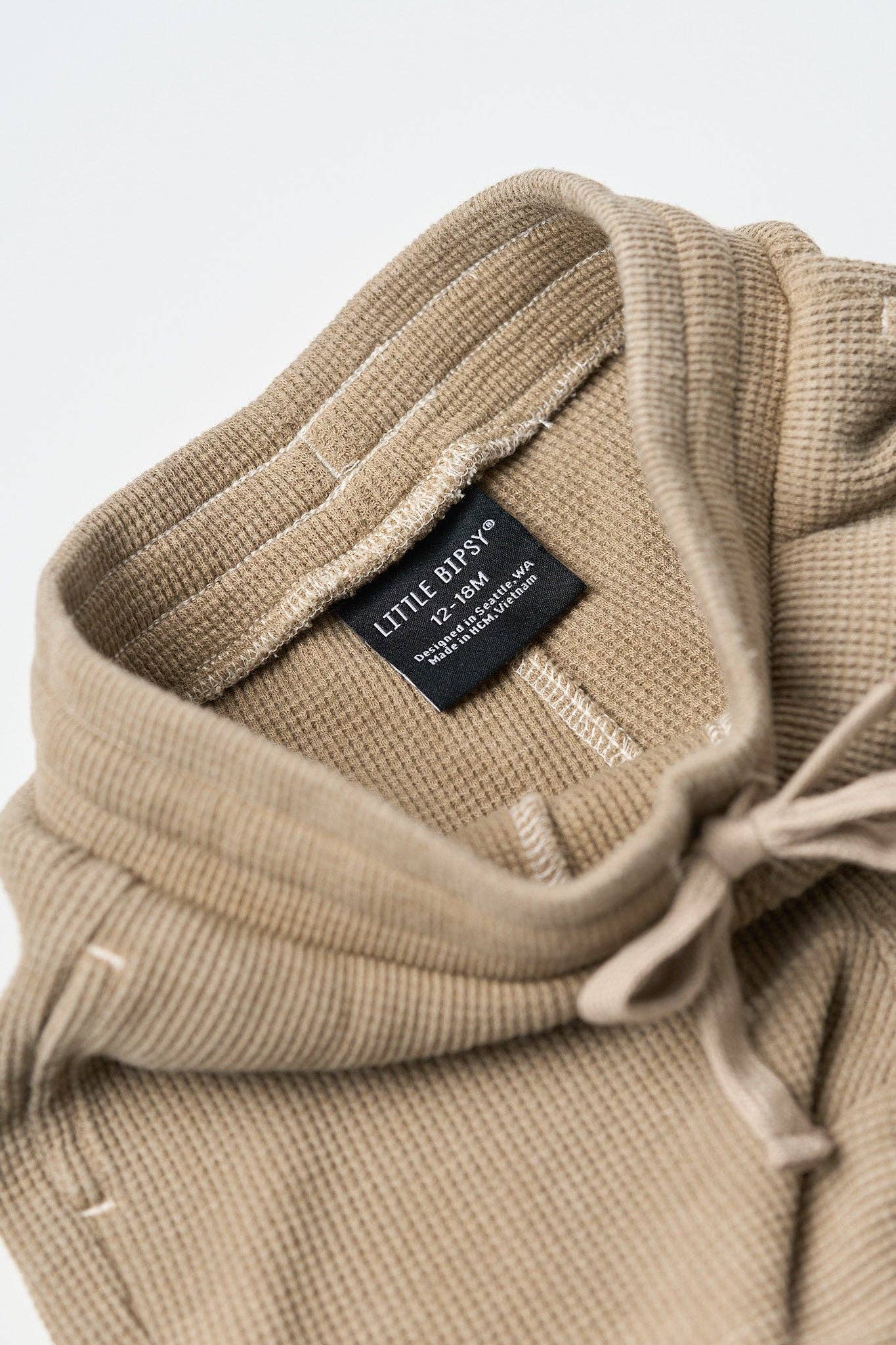 Acid Wash Waffle Short - Mushroom