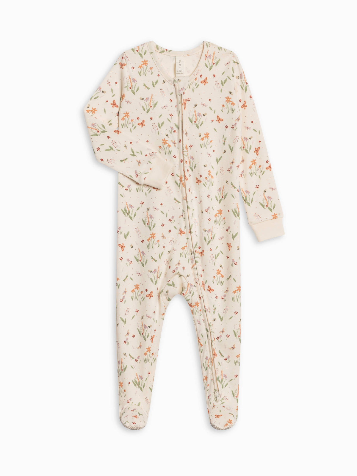 Peyton Zipper Sleeper - Butterfly / Fog + Mint
