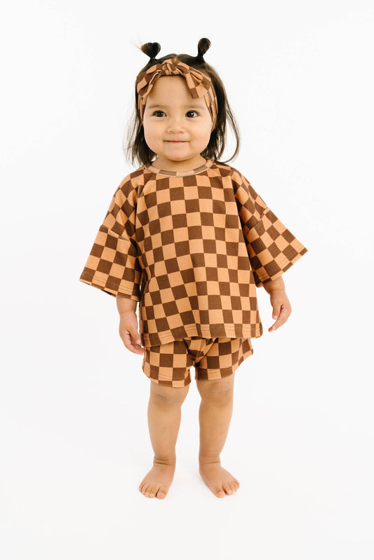 Espresso Checkered Slouchy Set