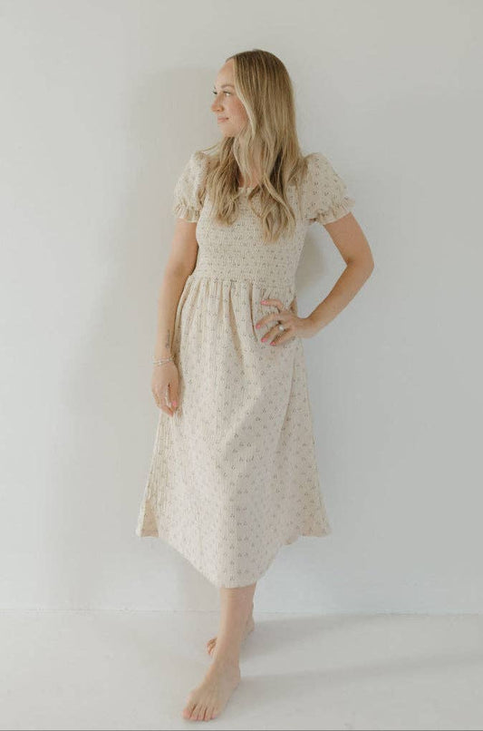 Women's Short Sleeve Muslin Dress | Flora