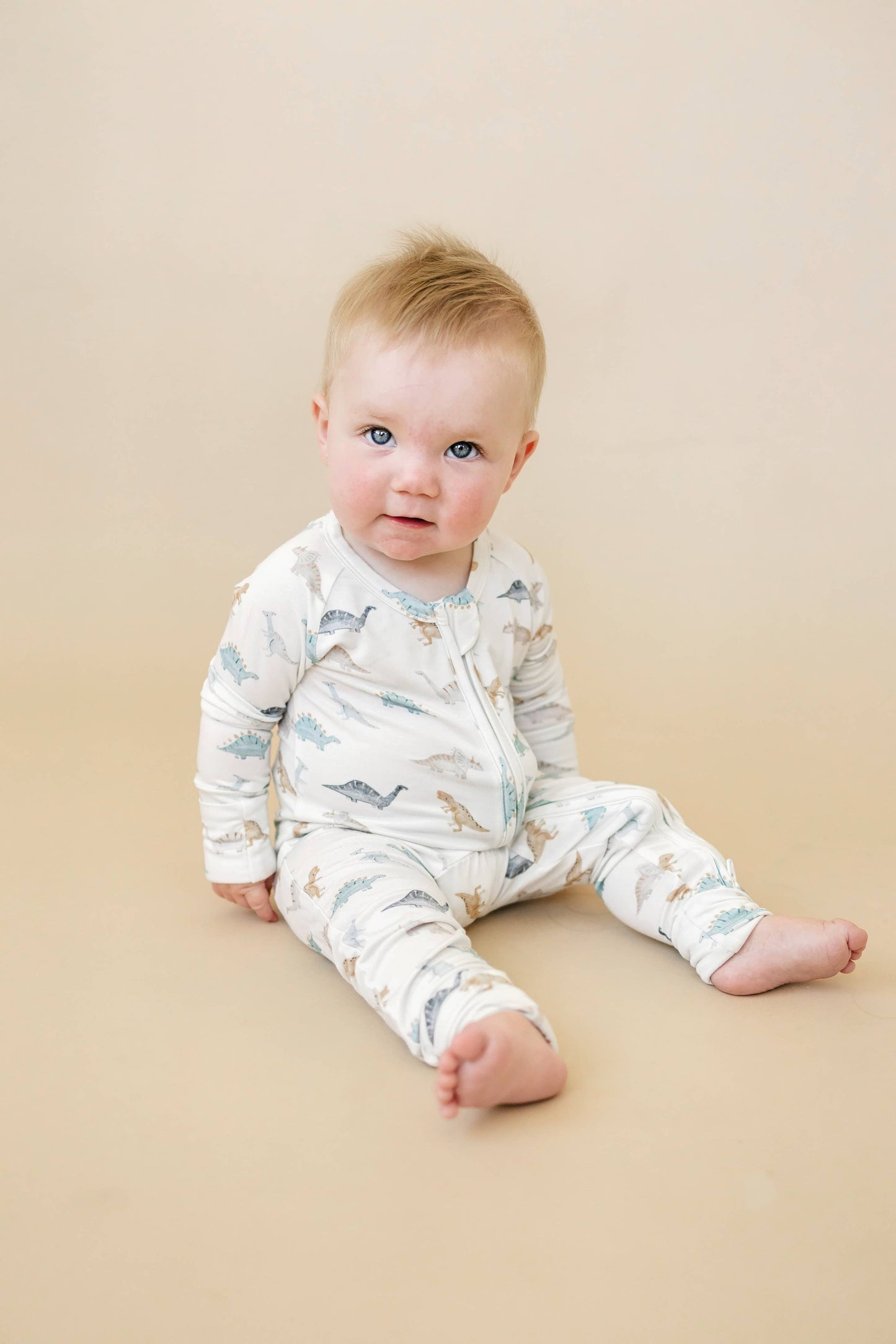 Snugglesaurus Zippy Romper Bamboo Baby Pajamas Dino Boy PJs