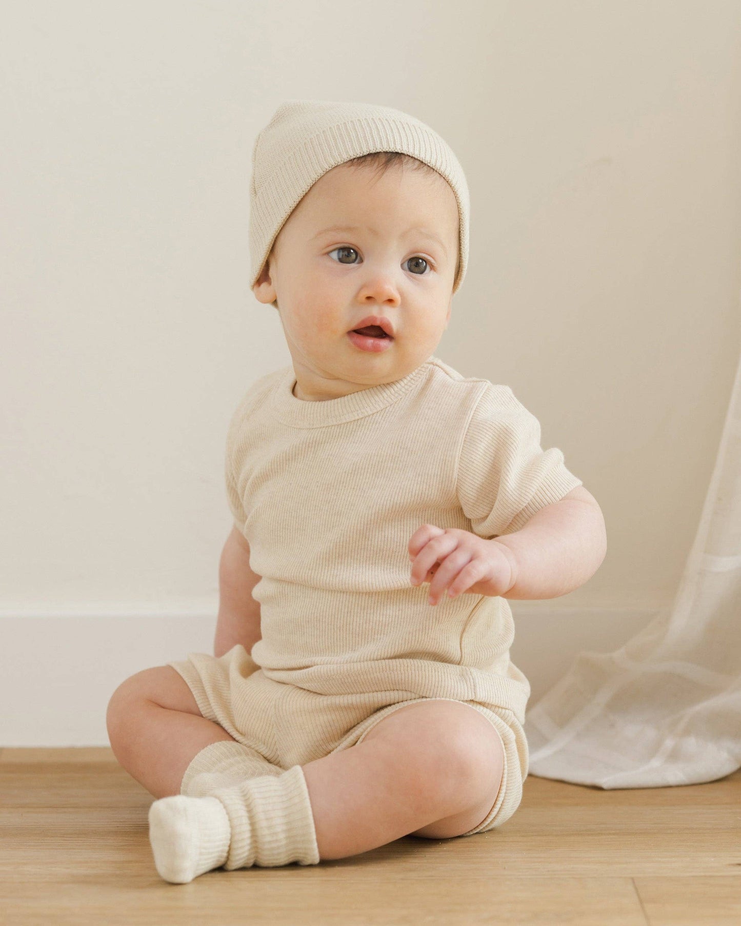 Baby Beanie Heathered Natural