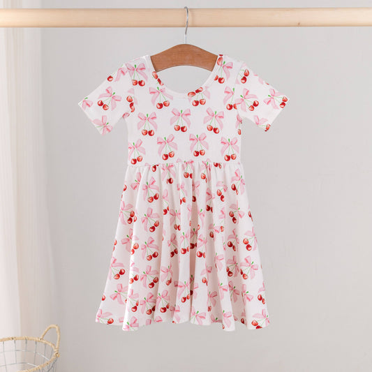 Cherry On Top Organic Cotton Dress for Kids