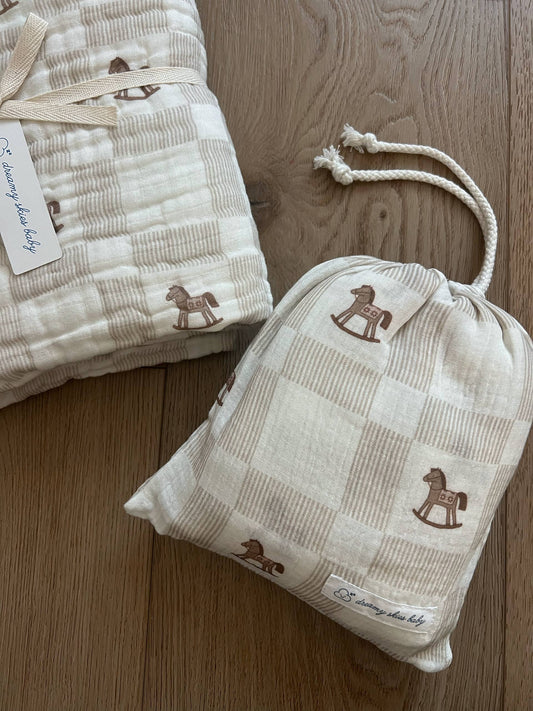 Vintage Ranch Cotton Gauze Crib Sheet