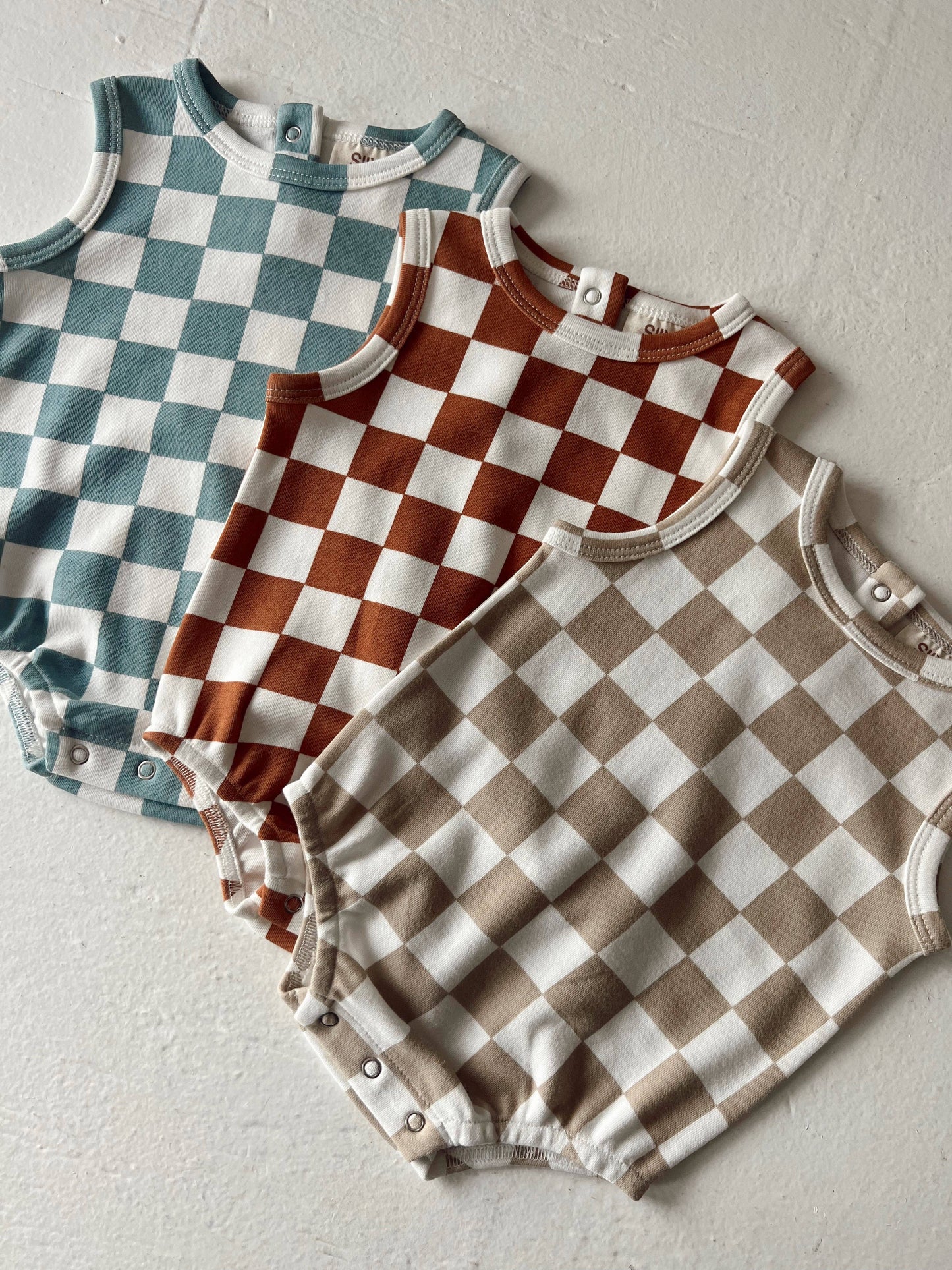 Tiramisu Checkerboard / Organic Dune Bubble (Baby - Kids)