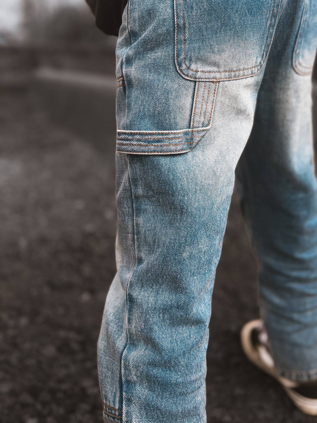 Blue Toddler Double-Knee Carpenter Denim