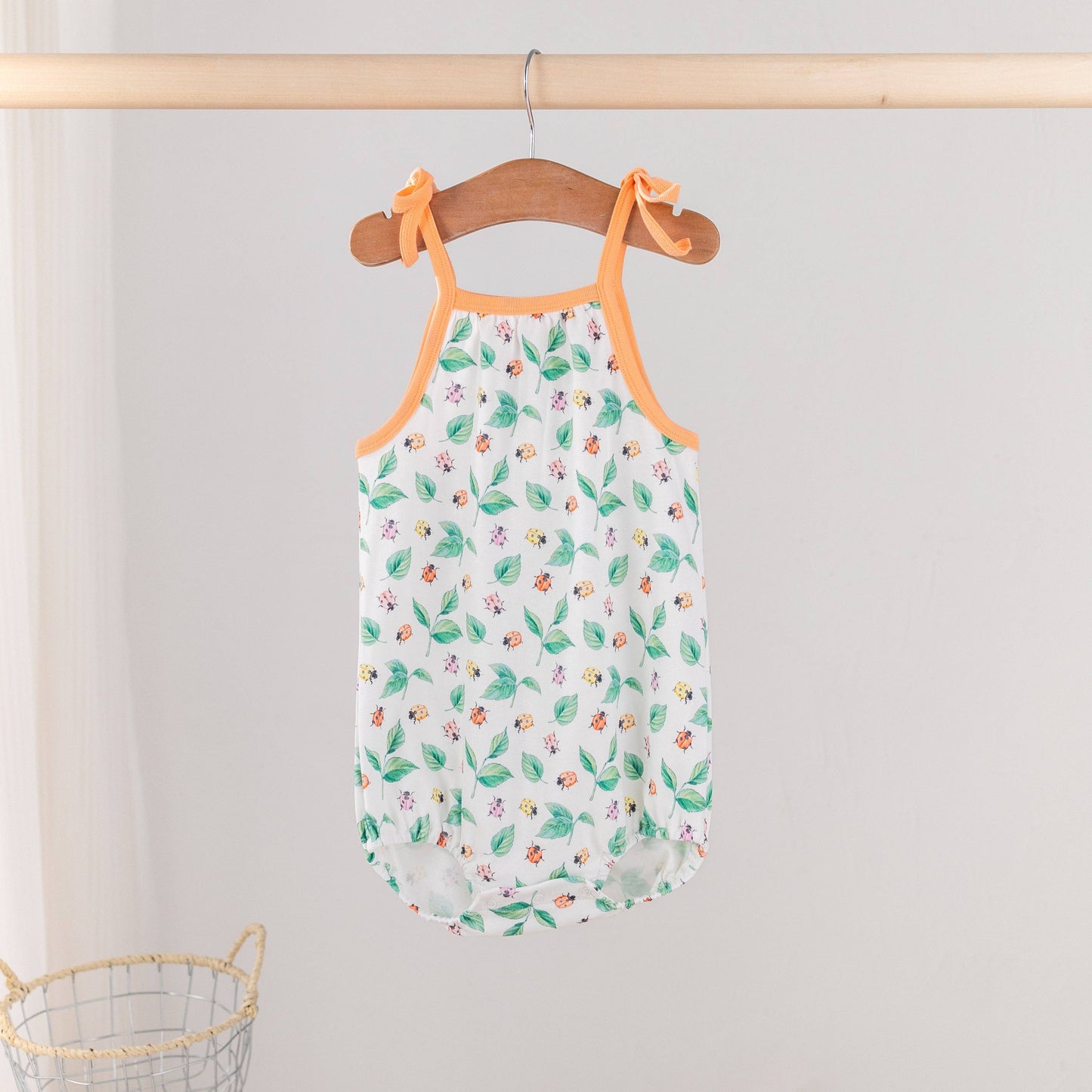 Lady Bug Love Organic Cotton Shoulder-Tie Onesie