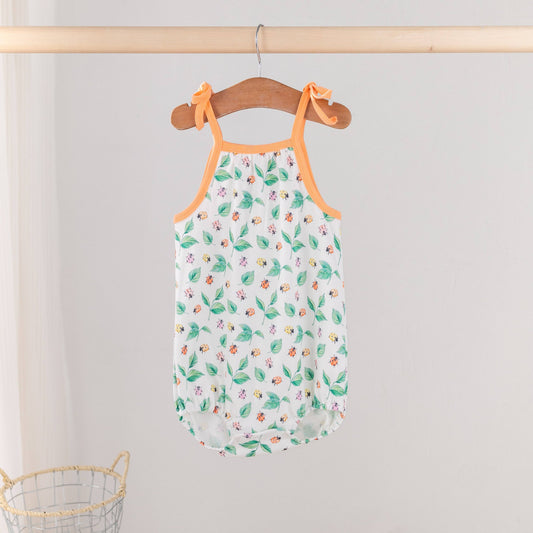 Lady Bug Love Organic Cotton Shoulder-Tie Onesie