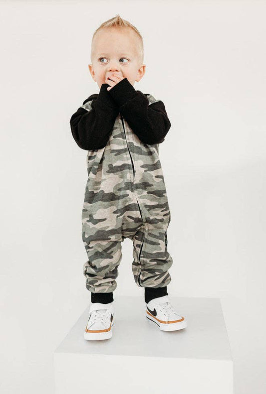 Camo • ZIP-UP HOODED ROMPER