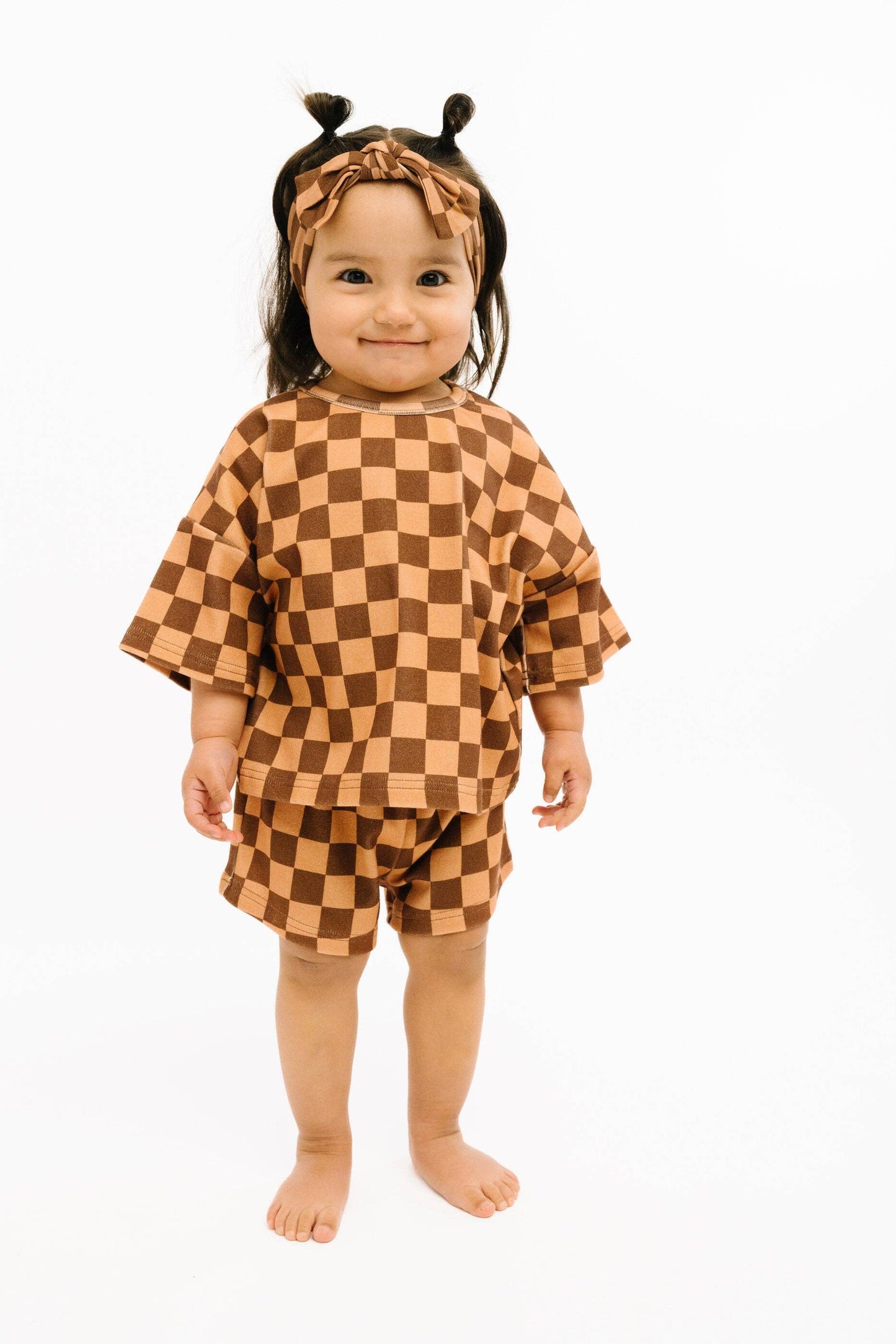 Espresso Checkered Slouchy Set