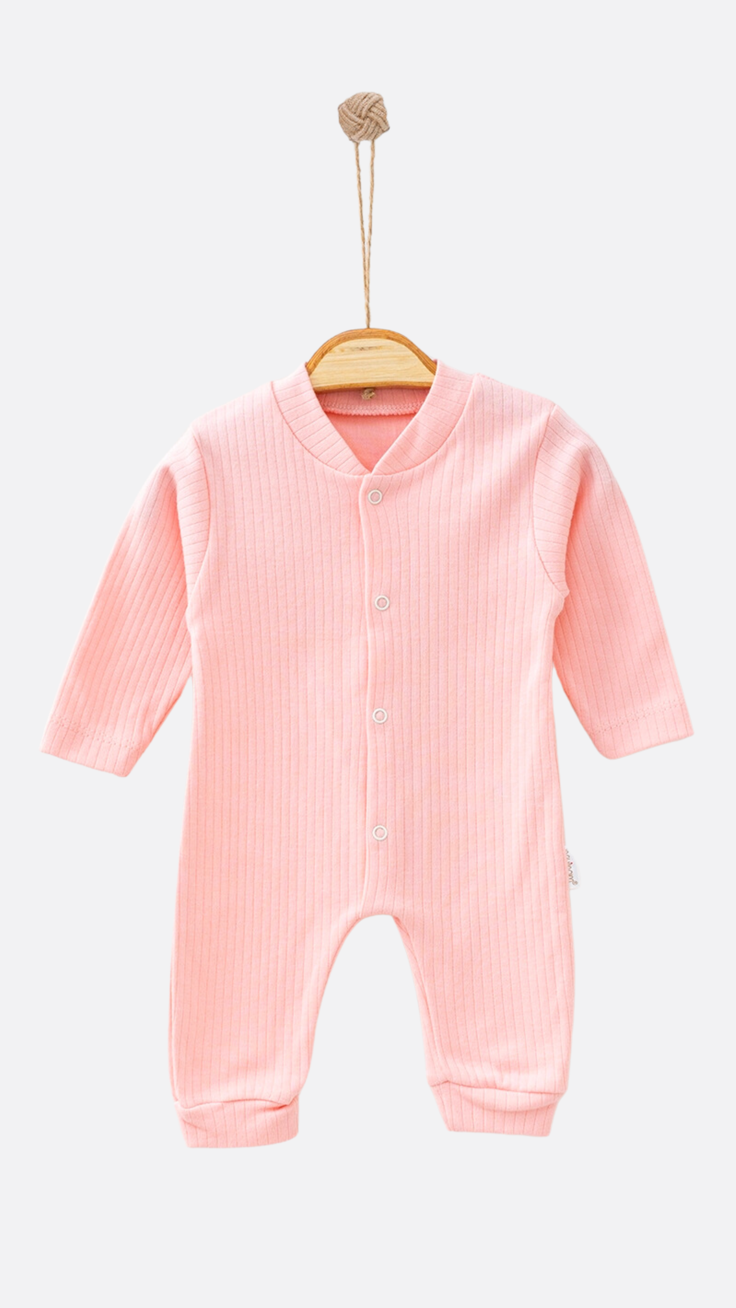 Organic Ribbed Baby Jumpsuit in Pink, UltraSoft