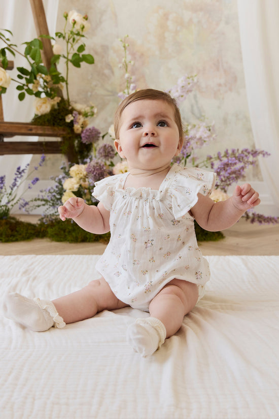 Organic Cotton Muslin Harriet Playsuit - Ayla Whisper
