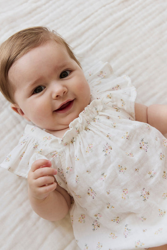 Organic Cotton Muslin Harriet Playsuit - Ayla Whisper