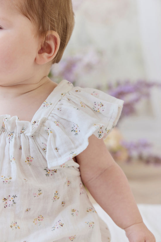 Organic Cotton Muslin Harriet Playsuit - Ayla Whisper