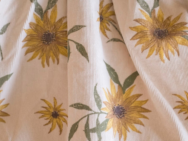 Heart Pocket Overall Dress - Sunflower Field