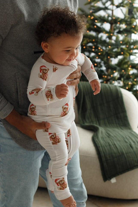 Christmas Teddy Zip Rompers