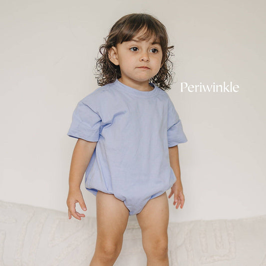 "Here Comes the Sun" T-Shirt Romper - Periwinkle