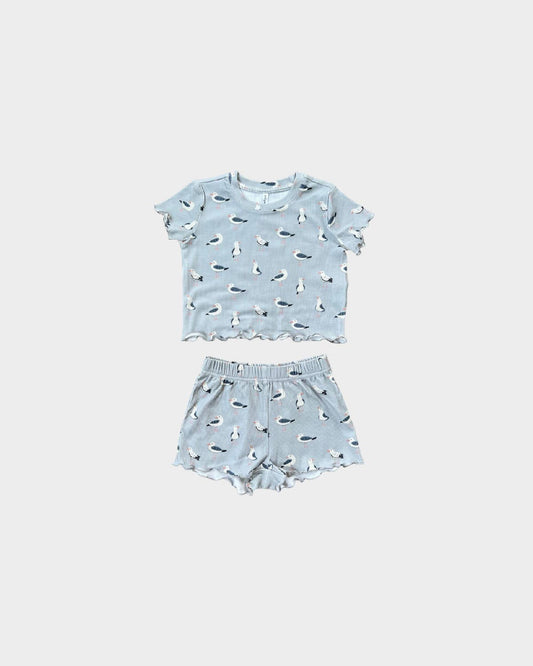 Ribbed Two-Piece Set - Seagulls